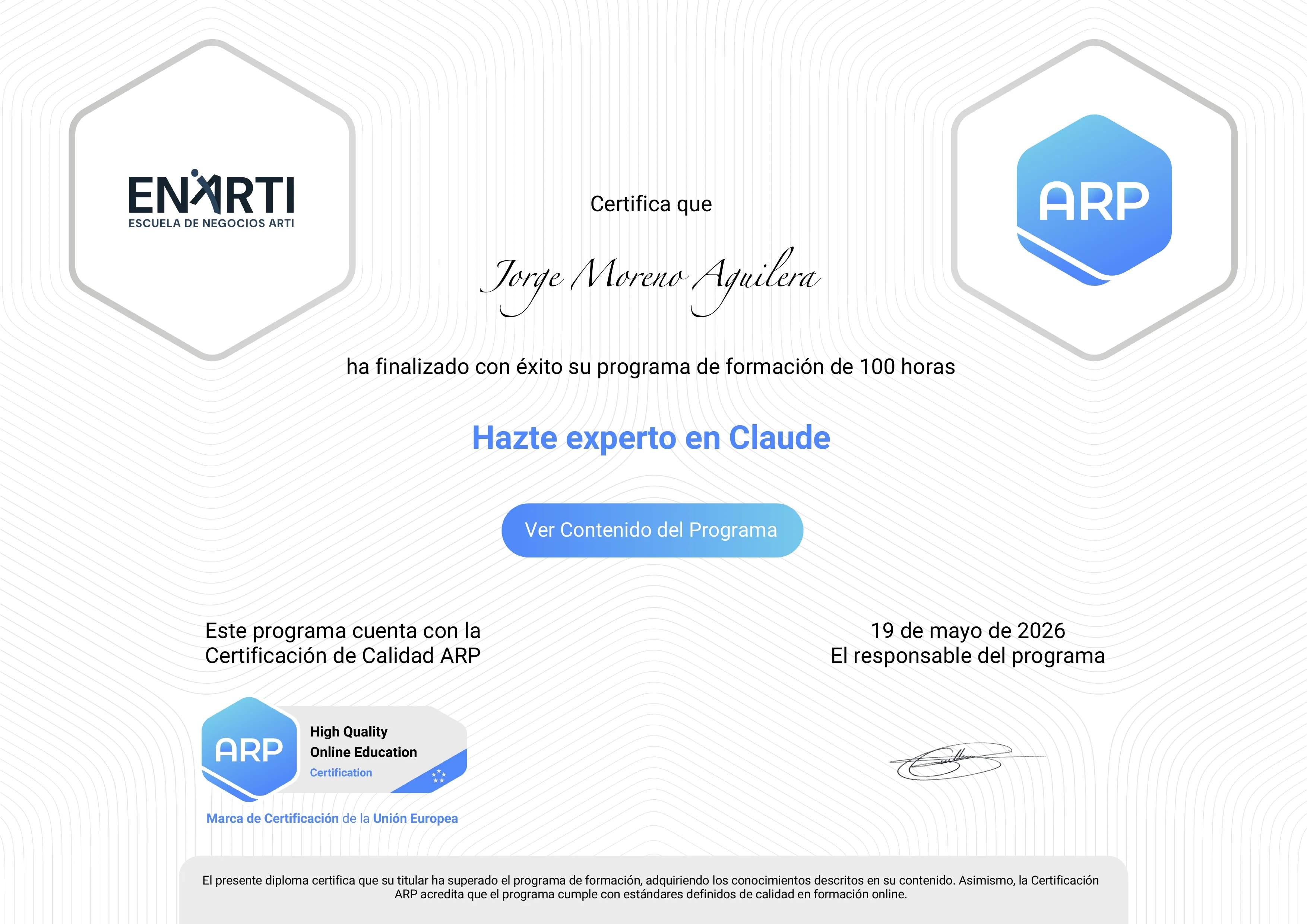 Certificación ARP — estándar europeo